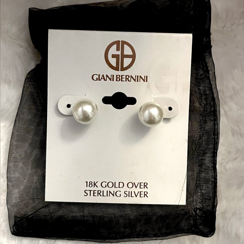 GIANI BERNINI 18K Gold PEARL EARRINGS